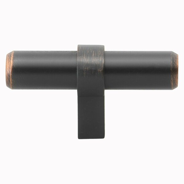 Gliderite Hardware 2-1/4 in. Oil Rubbed Bronze Solid Steel Cabinet T-Knob - 4002-T-ORB 4002-T-ORB-1